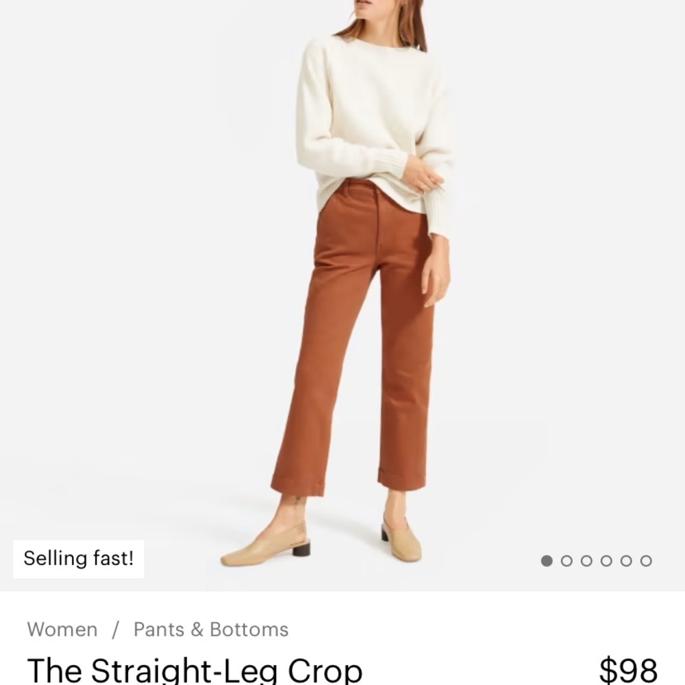 Everlane straight leg crop pants size 10